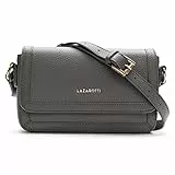 Lazarotti Bologna Leder Umhängetasche Damen | verstellbarer Schulterriemen | mittelgroße Crossbody Bag | Schultertasche 21 cm