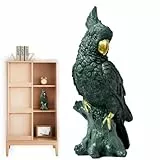 Euyehn Papageienfiguren Wohndekoration, Sammlerfiguren Kakadu-Skulptur, Realistische, handbemalte Vogelstatuen aus Kunstharz im leichten Luxusstil für den TV-Schrank