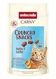 animonda Carny Crunchy Snacks, Katzen Leckerli Huhn & Lachs (10 x 50g), knuspriger Premium Katzensnack für erwachsene Katzen mit viel Fleisch, ohne Getreide und Zucker
