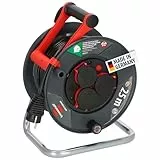 Brennenstuhl Garant V2 IP44 Kabeltrommel 25m outdoor (Made in Germany, 3 Schutzkontakt-Steckdosen, Spezialkunststoff)
