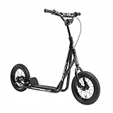 BLUE GORILLAZ Roller Kinderroller Tretroller Kickscooter für Jungen, Mädchen ab 6-7 Jahre | 12 Zoll Scooter mit Luftreifen | Schwarz