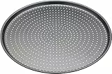 MasterClass Crusty Bake Antihaft-Pizzablech für den Pizzaofen mit PTFE-, PFOA- und BPA-freier Antihaftbeschichtung, robuster 1mm dicker Karbonstahl, 32cm, ummantelt, Grau