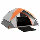 Outsunny Kuppelzelt für 2 Personen leicht, stabil wasserdicht Familienzelt mit Tür&Fenster Packtasche, Haken, Campingzelt mit 3000mm Wassersäule Zelt für Camping Reise Trekking Garten