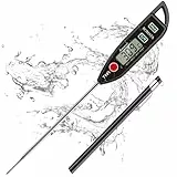 BOMATA Wasserdichtes IPX7 Thermometer, geeignet für Wasser, Flüssigkeiten,Kerzen und Kochen.Sofort ablesbares Lebensmittelthermometer mit langer Sonde,geeignet für Kochen,Fleisch,Grillen!T101 schwarz