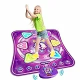 GuKKK Tanzmatte Kinder Spielzeug Geschenke 3-12 Jahre, Beleuchtete Musikmatte, Tanzmatte mit Musik Bluetooth 6 LED Leuchten, Weihnachten Geburtstags Spielzeug ab 3 4 5 6 7 8 9+ Jahre Mädchen Junge