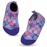 outfit spring Badeschuhe Kinder Wasserschuhe Jungen Mädchen rutschfest Schnell Trocknend Leicht Badeschuhe Aquaschuhe Kinder Schwimmschuhe, 1# Lila, EU 26-27