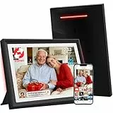 Frameo Digitaler Bilderrahmen 10,1 Zoll WiFi mit LED-Stimmungslicht – 32 GB Speicher, Touchscreen HD 1280x800, Auto-Rotation, sofortiges Fototeilen per App