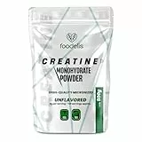 Creatin Pulver 500g reines Creatin Monohydrat in mikronisierter 200 Mesh Qualität – Ohne Zusätze, Geschmacklos, 100% vegan, hergestellt in der EU & Vorrat für 166 Portionen