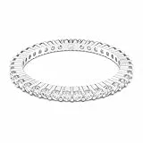 Swarovski Matrix Vittore Ring, Rundschliff, Weiß, Silberfarbenes Finish