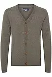 Blend BHLennard Herren Strickjacke Cardigan Feinstrick mit V-Ausschnitt Knopfleiste Baumwollmischung Regular fit, Größe:XL, Farbe:Zink Mix (70815)