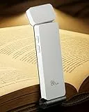 86lux Leselampe Buch Klemme，Wiederaufladbare Buchlampe zum Lesen im Bett，Ultraleichte LED Klemmlampe mit 3 Bernsteinfarben und Stufenlosem Dimmen für Nachtlesen für Buchliebhaber,Weiß
