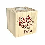 KATINGA Teelichthalter - toller Kerzenständer (Ich Liebe Dich Mama)