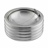 2 x Windaschenbecher, Klappdeckel, draußen & drinnen, rostfreier Edelstahl, runder Ascher, HxD: 5,5 x 11,5, silber