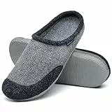 Mishansha Hausschuhe Herren Filzpantoffeln Damen Filz Hausschuhe Winter Warme Filzlaufsohle Indoor Hüttenschuhe Slipper Ägyptisch Blau,Gr.43