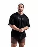 ATHLETIC AESTHETICS Infinity Oversize T-Shirt für Herren (M, Schwarz)- Bequemes Freizeit- und Fitnessshirt - Rundhals-Kurzarm-Shirt für Sport, Fitness und Freizeit