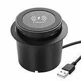 XMSJSIY Desktop Embedded Wireless Charger 3-in-1 Multifunktionale Pop-Up 10W Schnelle Aufladung Wireless Ladegerät USB Desktop Ladegerät Dual USB Aufladung für Smartphone für Nachttisch, Schreibtische