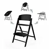 CYBEX Gold CLICK & FOLD Hochstuhl 4in1-Set, Mitwachsend, Ab Geburt bis 99 Jahre, Inkl. Gold Bouncer Nest, Baby-Set und Tablett, Buchenholz/Baumwolle/Kunststoff, Stunning Black