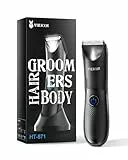 VIKICON Elektrischer Balls Trimmer, Intimrasierer für Männer, Wasserdichte Nasse/Trockene Eier und Body Groomer, Hoden-Rasierer mit LED-Beleuchtung, Haarschneidemaschine Profi,Foil, Aufladbar, Schwarz