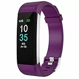 LEBEXY Fitness Armband Schrittzähler, Fitness Tracker mit Kalorienzähler, IP68 Wasserdichter Smartwatch Fitness Uhr Sportuhr Aktivitätstracker, Violett