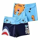 NautySaurs Jungen Badehose 2-11 Jahre Baby Jungen Bademode Kinder Badeshorts mit Cartoon Dinosaurier, Set 1, 7-9 Jahre