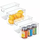 InterDesign iDesign Vorratsbehälter mit Griffen – Organizer für Schränke oder Kühlschrank – 4 Stück – transparent