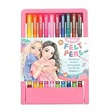 Depesche 13334 TOPModel - Magic Fasermaler Set, 10 Doppel-Filzstifte im Etui, mit Pinselspitze und Magicspitze für Farbänderung