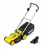 Kärcher Akku-Rasenmäher LMO 3-18, ideal für Grasflächen bis zu 350 m2, Schnittbreite: 34 cm, Motor: 18 V, Grasfangbehälter: 35 l, verwendbar mit 1 Kärcher 18-V-Akku, ohne Akku