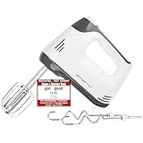 EMERIO elektrischer Handmixer Handrührer Mixer Handrührgerät mit 400 Watt 5 Geschwindigkeiten & Turbotaste extra lange Schneebesen + Knethaken aus Edelstahl (geschirrspülgeeignet) BPA-frei HM-130365