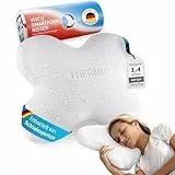 Seitenschläferkissen ACAMAR von Third of Life - Regenerationspartner des DSV Olympia Teams 2024 | Kopfkissen mit Thermo Bezug | Ergonomischer Memory Foam | Schmetterlings-Kissen für Seitenschläfer