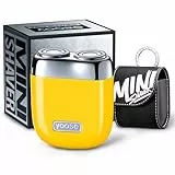 yoose Rasierer Herren Elektrisch, Tragbarer Rasierer Herren (Nass/Trocken), IPX7 wasserdicht mit USB-C Ladung & Magnetklingen - Ideal für Reisen, Outdoor, Geschäftsreisen & Auto (Gelb)