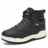 DANNTO Herren Schneestiefel Warm Gefütterte Winterstiefel Outdoor Rutschfest Winterschuhe Trekking Wanderschuhe Stiefelette Stiefel Freizeitschuhe Winter Boots(Schwarz,46)