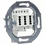Rutenbeck Unterputz TAE-Anschlussdose/Telefondose NFF für 2X Telefon + 1x Nebenstellen (Fax, AB, Modem) 3x6 polig 2x6 Schraubkontakte reinweiß ohne Abdeckung