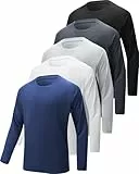 YOIOWVY Herren Langarmshirt T-Shirts 3/5/7Per Pack UPF50+UV Schutz Sonnenschutz Atmungsaktiv Sportshirts Langarm Schutz Schnelltrocknend Langarm Running Tshirts für Männer Tops