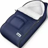 KIDUKU Winterfußsack für Kinderwagen Buggy - Babyfußsack waschbar | Fußsack Babyschale mit Reißverschluss & Tasche