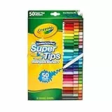 Crayola Supertips Filzstifte Kinder Auswaschbar, Malstifte Set in 50 verschiedenen Farbtönen, Ungiftige Filzstifte mit konischer Spitze, Bastel Set, Fasermaler Kinder, Malstifte ab 3 Jahre
