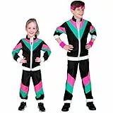 W WIDMANN MILANO Party Fashion - Kinderkostüm Trainingsanzug, Jacke und Hose, 80er Jahre Outfit, Jogginganzug für Karneval & Party