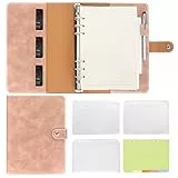 Skycase ringbuch a5,A5 Binder Notizbuch Ordner Portfolio,6 Löcher Loseblatt Binder PU Leder,Ringbuchordner Planer,Ringbuch DIN A5 Tagebuch Ringbuchhülle mit Füllpapier/Bindertaschen/Papierblatt,Khaki