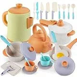 Dreamon Matschküche Zubehör Outdoor Kinderküche Spielküche Zubehör Kinder Töpfe Und Pan Set 31PCS Küchen Rollenspiele Weihnachten Geschenk für ab 3 4 5 6 Jahren