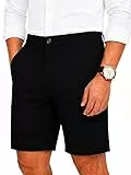 COMEOR Kurze Hosen Herren - Baumwolle Chino Shorts Elastische Taille mit Tunnelzug Stretch Sommer Freizeithose Kurz Classic Fit