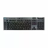 Logitech G G915 X LIGHTSPEED – flache kabellose Gaming-Tastatur mit Double-Shot-PBT-Tastenkappen, RGB-Hintergrundbeleuchtung, roten linearen GL-Switches für PC/Mac, DEU QWERTZ-Layout - Schwarz