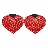 HEMOTON 2 Stück Auto Lufterfrischer Clip Herzform Rot mit Strass Auto Duft Ornament Aromadiffusor Vent Clip