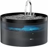 BEMOONY Katzenbrunnen, 3.2L Trinkbrunnen für Katze, Katzenbrunnen für Katzen leise Pumpe mit Led, Tiefenfilterung, Durchsichtiger Wassertank, Geeignet für Haushalte mit Mehreren Haustieren, Schwarz