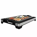 Cecotec Elektrische Grillplatte Tasty&Grill 2000 InoxStone. 2000 W, Designstruktur und Edelstahlfinish. Einstellbarer Temperaturregler und antihaftbeschichtete Platte mit Bratfläche (Inox LineStone)