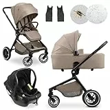 hauck 3in1 Kinderwagen Set Move N Care mit Drive N Care Babyschale – Kombikinderwagen ab Geburt bis 22 kg mit Federung & wendbarer Sitzeinheit – Mocha