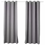 WOLTU 2er Set Gardinen mit Ösen, Verdunklungsvorhang für Wohnzimmer Schlafzimmer, Blickdicht, gegen Kälte und Hitze, 250g/m² Dicke,135x225 cm, Dunkelgrau