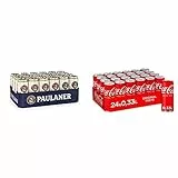 Paulaner Hefe-Weißbier Naturtrüb, 24er Dosentray, EINWEG (24 x 0,5l) & Coca-Cola Classic, Pure Erfrischung mit unverwechselbarem Coke Geschmack in stylischem Kultdesign, EINWEG Dose (24 x 330 ml)