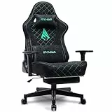 Symino Gaming Stuhl, Ergonomischer Bürostuhl, Rennstuhl-Design PC Stuhl, Vintage-PU-Leder, Verstellbarer Drehbarer Task Stühle mit Fußstütze (Grau)
