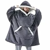 Übergroße Sherpa Hoodie Sweatshirt Decke Tragbare Damen Weiche Warme Riesen Hoodie Kuschel Kapuzenpullover-DeckeSuper Weich und Bequem Geeignet für Erwachsene, Männer, Frauen, Jugendliche