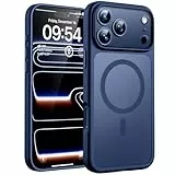 TOCOL für iPhone 17 Pro Hülle 6,3 Zoll, Kompatibel mit MagSafe, Vollständiger Kameraschutz, Eingebauter Magnetring, Militärschutz Stoßfest Kratzfest Haltbarkeit Transluzente Matt Case, Tiefblau
