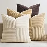 EMEMA Kissenbezug Kordsamt 4er Set Patchwork Kissenhülle 40x40 cm Zierkissenbezug Dekokissen Sofakissen Kord Dekorative Kissen für Sofa Sessel Zuhause Schlafzimmer Kaffee Serie